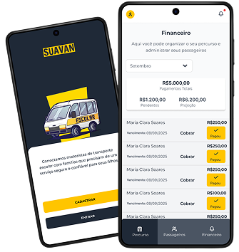 mockup aplicativo suavan